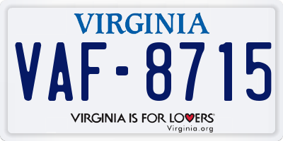 VA license plate VAF8715