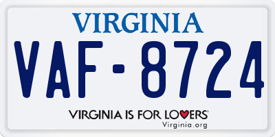 VA license plate VAF8724