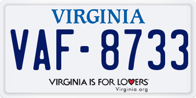 VA license plate VAF8733
