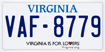 VA license plate VAF8779