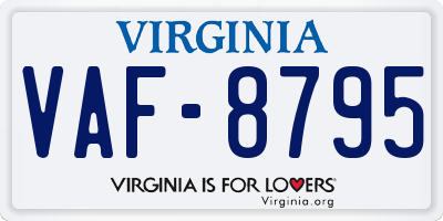 VA license plate VAF8795