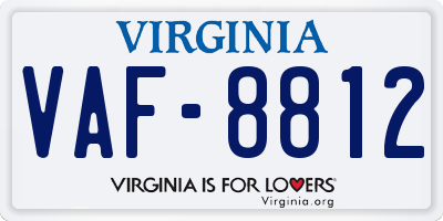 VA license plate VAF8812