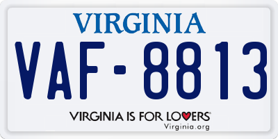 VA license plate VAF8813