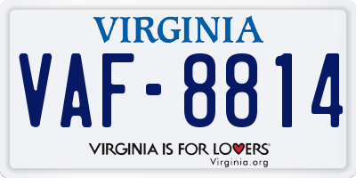 VA license plate VAF8814