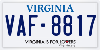 VA license plate VAF8817