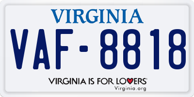 VA license plate VAF8818