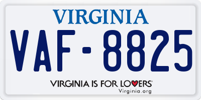 VA license plate VAF8825