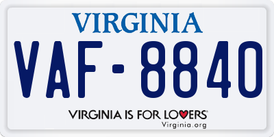 VA license plate VAF8840