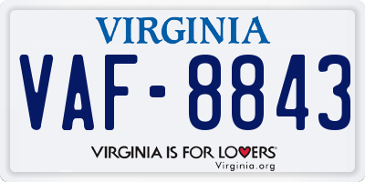 VA license plate VAF8843