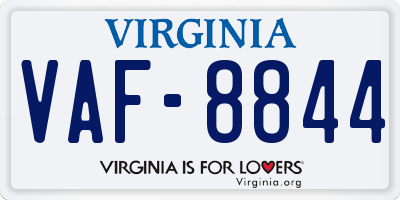 VA license plate VAF8844