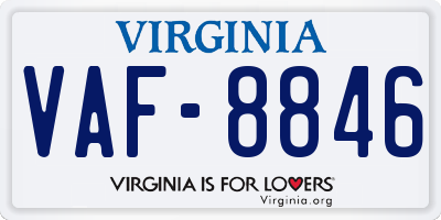 VA license plate VAF8846