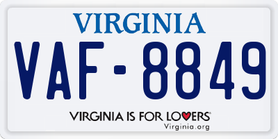 VA license plate VAF8849