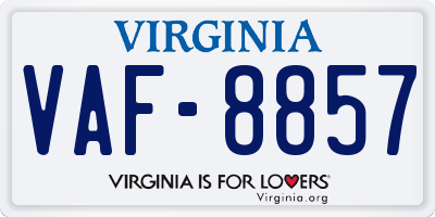 VA license plate VAF8857