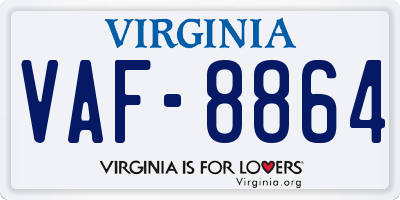 VA license plate VAF8864