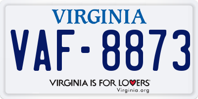 VA license plate VAF8873