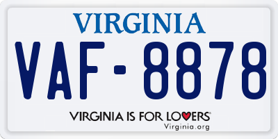 VA license plate VAF8878