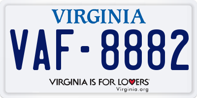 VA license plate VAF8882