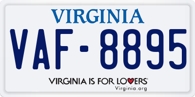VA license plate VAF8895