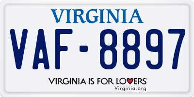 VA license plate VAF8897