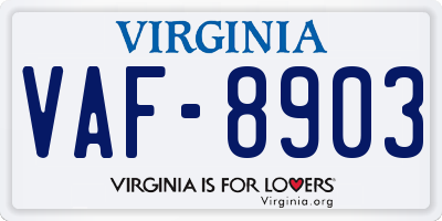 VA license plate VAF8903
