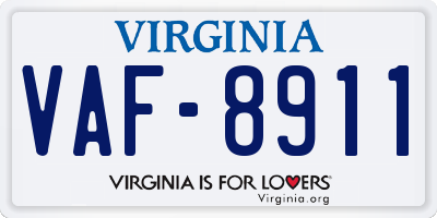 VA license plate VAF8911