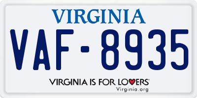 VA license plate VAF8935