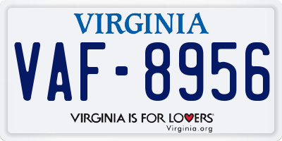 VA license plate VAF8956