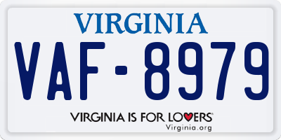 VA license plate VAF8979