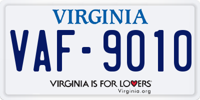 VA license plate VAF9010