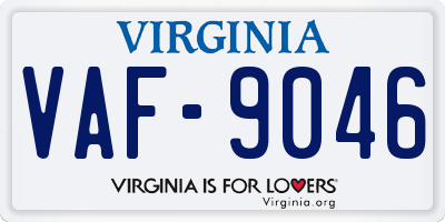 VA license plate VAF9046