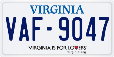 VA license plate VAF9047