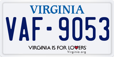 VA license plate VAF9053