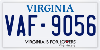 VA license plate VAF9056