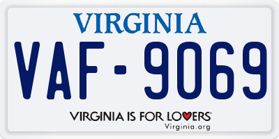VA license plate VAF9069
