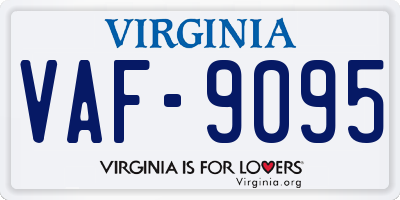 VA license plate VAF9095