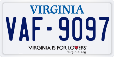 VA license plate VAF9097