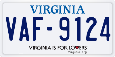 VA license plate VAF9124