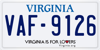 VA license plate VAF9126