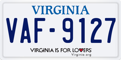 VA license plate VAF9127