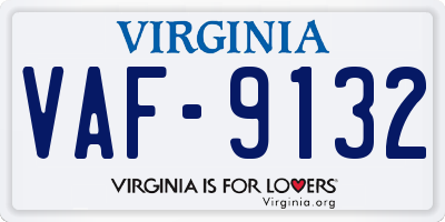 VA license plate VAF9132