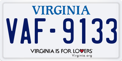 VA license plate VAF9133
