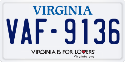 VA license plate VAF9136