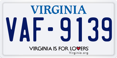 VA license plate VAF9139