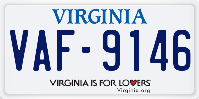 VA license plate VAF9146