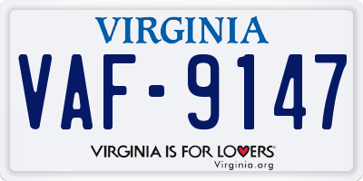 VA license plate VAF9147