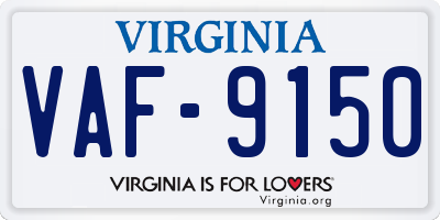 VA license plate VAF9150