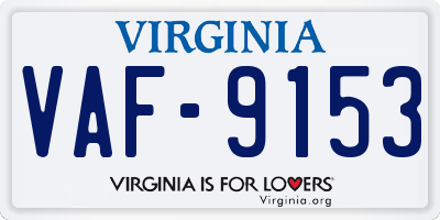 VA license plate VAF9153