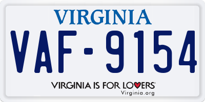 VA license plate VAF9154