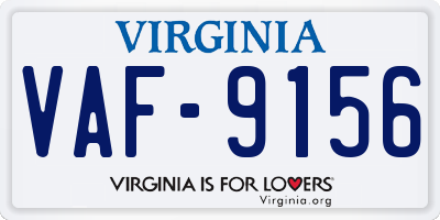 VA license plate VAF9156