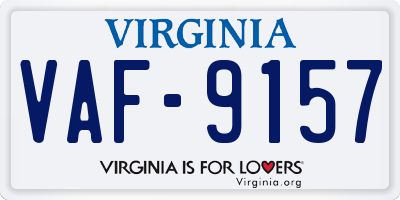 VA license plate VAF9157